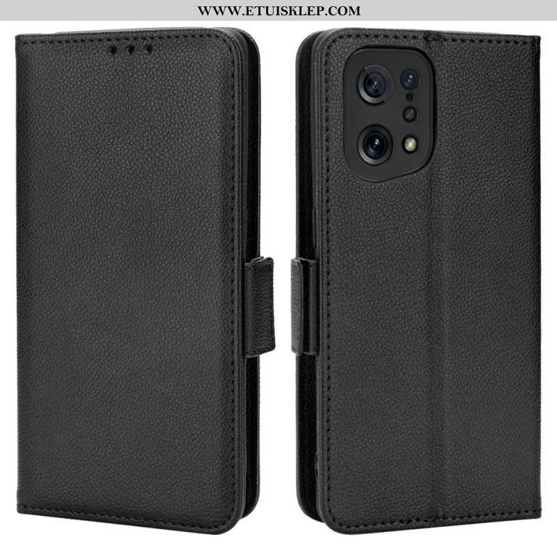 Skórzany Futerał do Oppo Find X5 Etui Folio Flap Double Nowe Kolory